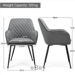 2/4/6pcs Dining Chairs Armchair withUpholstered Soft Seat Sturdy Steel Legs Gary