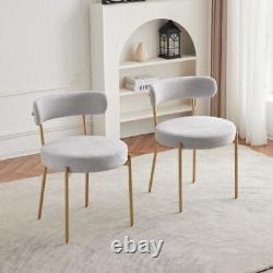 2/4/6pcs Dining Chairs Modern Accent Chair Curved Backrest Upholstered Boucle