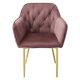 2/4/6pcs Upholstered Dining Chairs Armchairs Seat With Gold Metal Legs Kitchen