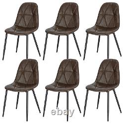 2/4/6x Dining Chairs Faux Leather Padded Seat Kitchen Lounge Chairs with Backrest