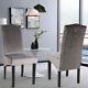 2/4/6x Dining Chairs High Back Linen/velvet/faux Leather Upholstered Wooden Legs