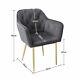 2/4/6x Dining Chairs Set Velvet Padded Seat Metal Legs Kitchen Chair Home Office