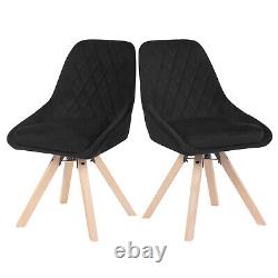 2/4/6x Dining Chairs Velvet Upholstered Backrest 360° Swivel Chairs Living Room
