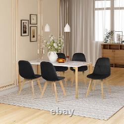 2/4/6x Dining Chairs Velvet Upholstered Chairs with Backrest Kitchen Lounge Office