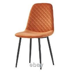 2/4/6x Dining Chairs Velvet Upholstered Soft Seat Metal Legs Living Room Kitchen