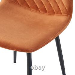 2/4/6x Dining Chairs Velvet Upholstered Soft Seat Metal Legs Living Room Kitchen