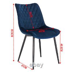 2/4/6x Dining Chairs with Backrest Velvet Upholstered Chair Kitchen Living Room