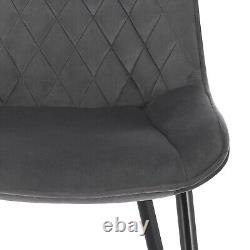 2/4/6x Dining Chairs with Backrest Velvet Upholstered Chair Kitchen Living Room
