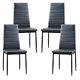 2/4/6x Faux Leather Dining Room Chair Modern High Back Padding Chrome Leg Chairs