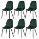 2/4/6x Velvet Dining Chairs With Backrest Upholstered Kitchen Chairs Restaurant