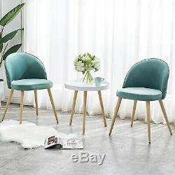 2 4 Green Velvet Fabric Dining Chairs Upholstered Accent Dressing Chair Bedroom