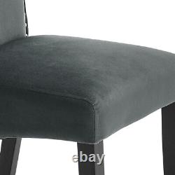 2/4 Grey Upholstered Dining Chairs Kitchen Seat with Vintage Studed Knocker Back