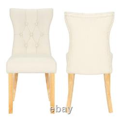2/4 Pcs PU Leather Upholstered Dining Chairs Living Room Reception Backrest Seat