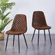 2/4 Retro Dining Chairs Suede Fabric Upholstered Seat Metal Leg Kitchen Home