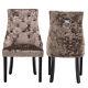 2/4 X Velvet Upholstered Dining Chair With Studs Ring Pull Knocker Oyster Chairs