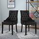 2/4x Accent Velvet Fabric Dining Chairs Studded Upholstered Armchair With Knocker