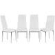 2/4x Dining Chairs Side Chairs High Pvc Faux Leather Padded Seat Metal Legs Home