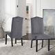 2/4x Grey Velvet Upholstered Dining Chair Reception Room Padded Seat Side Chairs