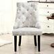 2 Crushed Velvet Upholstered High Wing Knocker Back Dining Chairs Kitchen Chairs