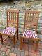2 Laura Ashley Oak Dining Chairs With Upholstered Seats