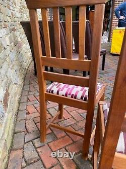 2 Laura Ashley Oak Dining Chairs with upholstered seats