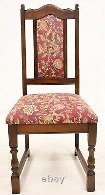 2 Old Charm Dining Chairs Tudor Brown Frames Cheltenham Red FREE UK Delivery