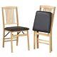 2 Pcs Foldable Upholstered Kitchen Chairs With Padded Seat (black)