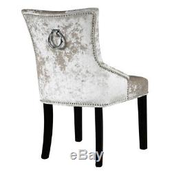 2 Piece Tufted Crush Upholstered Velvet Studded Dining Chair Ring DOOR Knocker