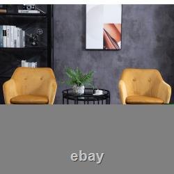 2 Pieces Modern Upholstered Fabric Bucket Seat Dining Room Armchairs