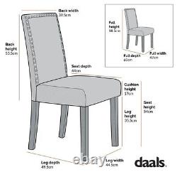 2 X Dining Chairs Upholstered Grey Velvet Wooden Leg Kitchen Chair