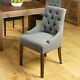 2 X Baumhaus Walnut Upholstered Grey Dining Chairs (srp £289) 4 Pairs Available