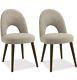 2 X Bentley Designs Oslo Walnut Linen Fabric Upholstered Dining Chairs