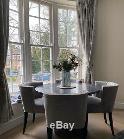 2 x Bespoke Grey Upholstered Fabric Dining Chairs Collection SE23