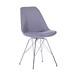 2 X Grey Upholstered Fabric Dining Office Chair Eiffel Chrome Metal Legs