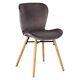 2 X Habitat Etta Chair Grey Velvet Upholstered Dining Chair 1781843 Rrp £170