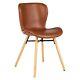 2 X Habitat Etta Retro Brown Faux Leather Upholstered Dining Chair 781991 Sa369