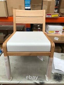 2 x Habitat RADIUS Solid Oak Dining Chair Upholstered Seat 27428 RRP £390 SB38