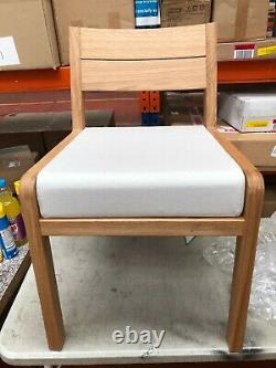 2 x Habitat RADIUS Solid Oak Dining Chair Upholstered Seat 27428 RRP £390 SB38