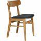 2 X Habitat Vince Oak Dining Chair Charcoal Upholstered Seat 777505 Rrp £300