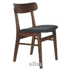 2 x Habitat VINCE Walnut Dining Chair WithCharcoal Upholstered Seat 257898 RRP£340