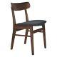 2 X Habitat Vince Walnut Dining Chair With Charcoal Upholstered Seat 257898