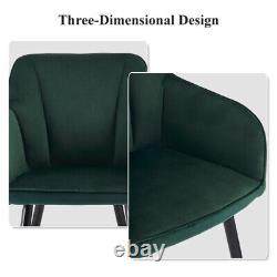 2 x Velvet Dining Chairs Upholstered Metal Legs Reception Accent Chairs Armchair