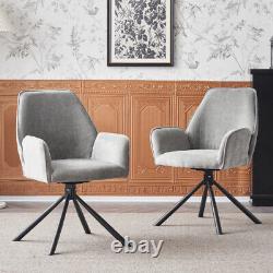2pcs 180° Swivel Accent Chair Upholstered Armchair Dining Chairs Home Office BT