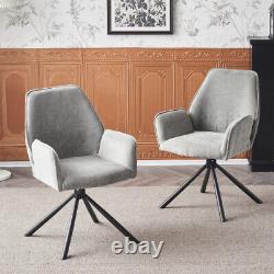 2pcs 180° Swivel Accent Chair Upholstered Armchair Dining Chairs Home Office BT