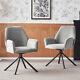 2pcs 180° Swivel Accent Chair Upholstered Armchair Dining Chairs Home Office Fd