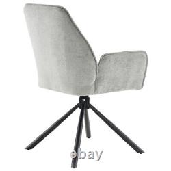 2pcs 180° Swivel Accent Chair Upholstered Armchair Dining Chairs Home Office FD