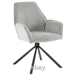 2pcs 180° Swivel Accent Chair Upholstered Armchair Dining Chairs Home Office NS