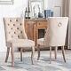 2pcs Dining Chairs Fabric Upholstered Chairs Kitchen Chairs With Solid Wood Legs