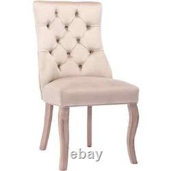 2pcs Dining Chairs Fabric Upholstered Chairs Kitchen Chairs with Solid Wood Legs