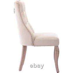 2pcs Dining Chairs Fabric Upholstered Chairs Kitchen Chairs with Solid Wood Legs